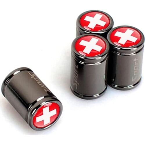 Sport Copper Auto Car Tire Wheel Valve Dust Caps Cover For Morris Garages MG Gundam 350 550 Rover 3 6 ZT With Switzerland Flag