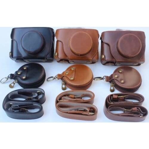 Camera Video Bag PU Hard Case For Fujifilm Fuji X100F Camera Hard Camera Bag Half Body Case + strap With tracking
