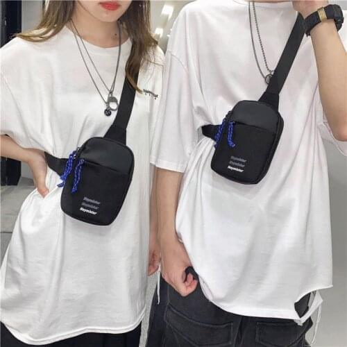 Mini Chest Bag Men Phone Pouch Fashion Travel Pouch Solid Color Casual Messenger Bag male Belt Pouch Unisex Crossbody Bags
