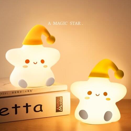 Night Light for Kids, Cute Baby Nursery Star Night Light for Bedroom, LED Color Changing Tap Cute Lamp, Star Birthday Gift