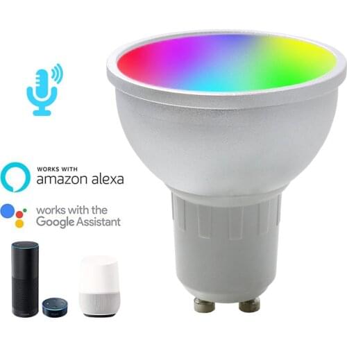 Led Light Bulb Wifi Alexa Google Home Voice Remote Control GU10 Bulb Smart RGB Lamp For Home Bedroom Living Room Decoration