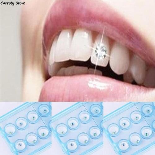 10pcs Tooth Decoration Diamond Bur Dental Material Teeth Whitening Studs Denture Acrylic Teeth Crystal Ornament Oral Hygiene