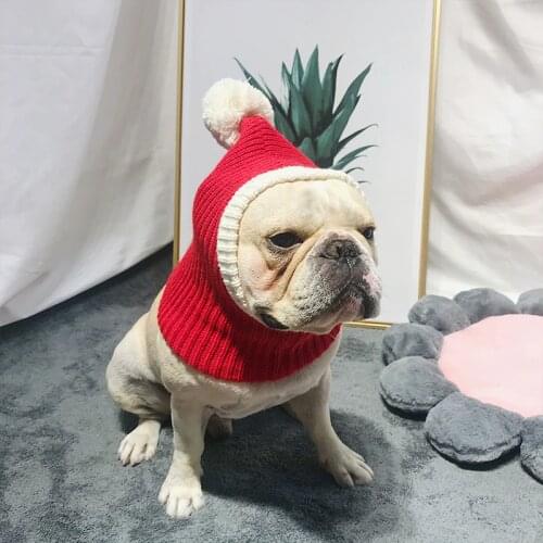 Knitted Pet Hat Christmas Dog Cap Winter Warm Dog Hats for Dogs Cats Accessories Wool French Bulldog Caps for Dogs New Year Hats