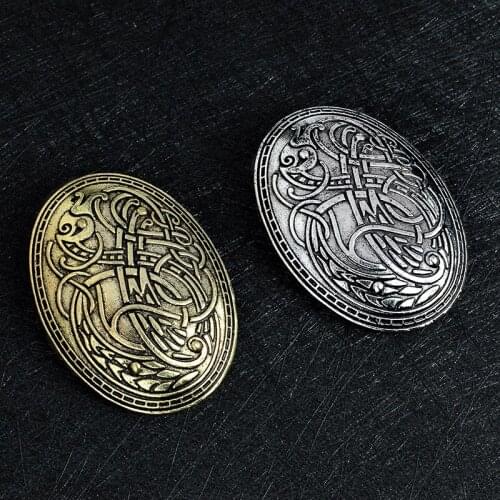 Viking Jewelry Wolf Graphic Pattern Brassiere Brooches Amulet for Men and Women