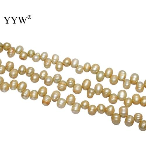Wholesale Yellow Pearls Cultured Rice Freshwater Pearl Beads For Women Jewelry Making DIY Necklace Bracelet Jewelry Accessories
