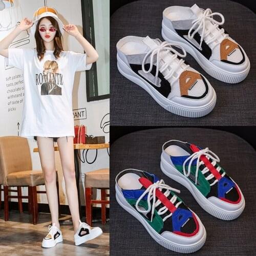 Women Slippers Wedge Canvas Casual Shoes 5CM Height Increasing Flat Platform Women Shoes Breathable Sneakers slippers