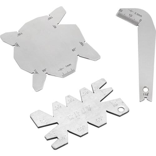 1Set/3Pcs Drill Bits Angle Gauge Dirll Sharpener Tools S/S Inspection Angle Gage