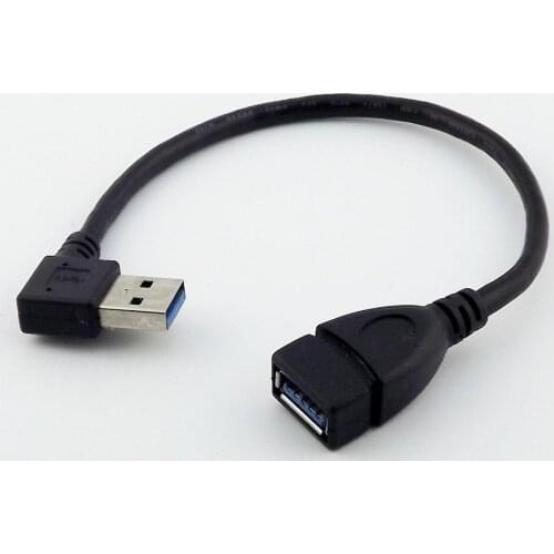 1pc USB 3.0 Type A Male Left Angled to USB 3.0 A Female Data Extension Adapter Cable 24cm