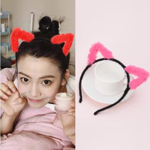 1 piece Fashion Plush Cat ears Headband Cat ear buckle Color Plush ears Multicolor Headband Hair ban
