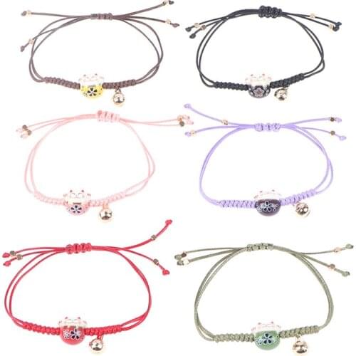 1PC Handmade Colorful Rope Lucky Cat Adjustable Bracelet For Women Girls Charm Tassel Fashion Maneki Neko Bangles Couple Gifts