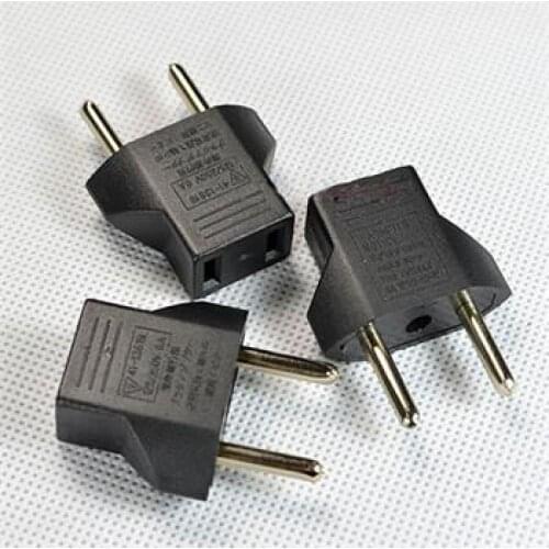 2pc Us Usa To Eu Euro Europe Ac Power Wall Plug Converter Travel Adapter Eu Plug Electrical Outlet Socket Printer Power Adapter