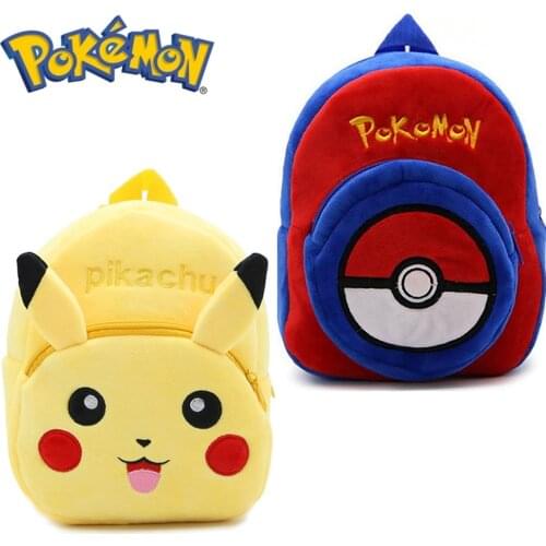 23cm Pokemon Kawaii pikachu Plush Backpack Cartoon Pokémon Children Schoolbag Anime Poké Ball Plush Pack Kid Toy Birthday Gift
