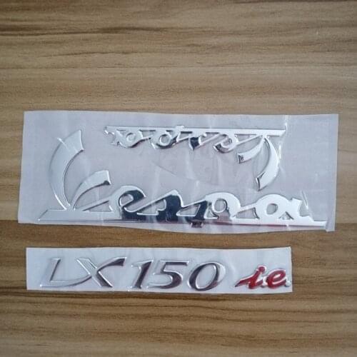 3D Motorcycle Emblem Stickers Decal for PIAGGIO Vespa LX150 150 Ie LX LXV Super Sticker Silver