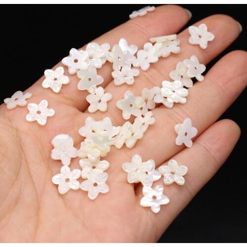 4pcs/bag NewType Natural Freshwater White Shell Petal-shaped Shell Pendant Bead DIY Necklace Bracelet Charms for Jewelry Making