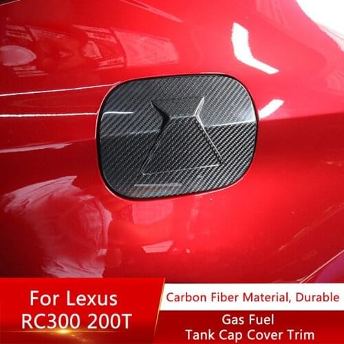 TAJIAN Car Exterior Accessories Carbon Fiber Fuel Tank Cap Gas Door Cover Trim Decoration Frame Stickers For Lexus RC300 200T