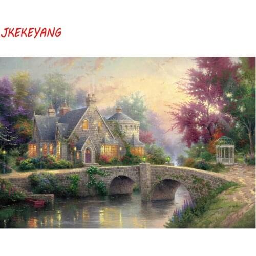 5D DIY square/round Diamond Painting summer hill village Cross Stitch Diamond Embroidery Pattern Rhinestone home decor J1014