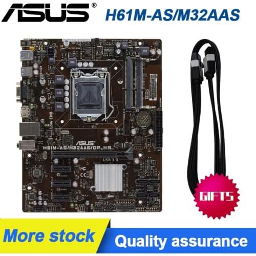 ASUS H61M-AS/M32AAS/DP_MB 1155 pin H61 PC Motherboard Notebook Memory Original Desktop Motherboards Set