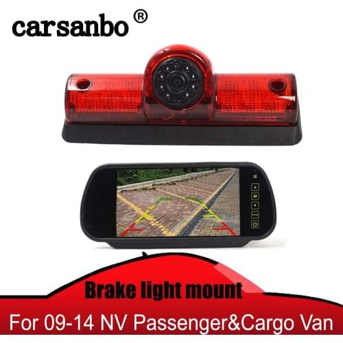 Car Rear view Reversing Brake light camera For NV Passenger and Cargo Van 2009-2014 with 7 inch rearview mirror monitor optional