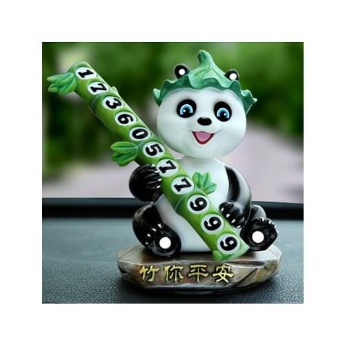 Car ornaments cute panda ornaments 360 degree rotating stop sign car creative aromatherapy center console decoration supplies
