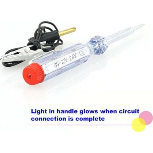 6/12/24V Car Voltage Circuit Tester System Long Probe Voltage Detector Electric Non-contac With Continuity Test Light Pen