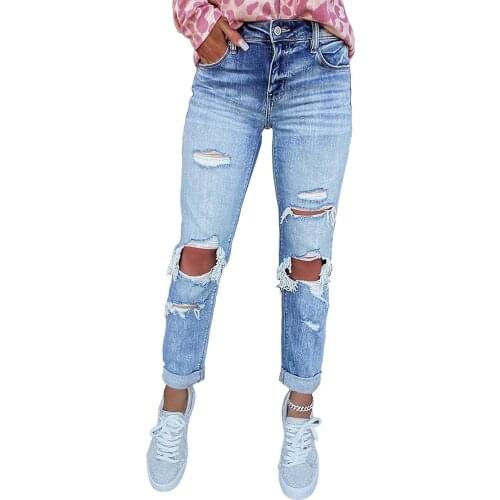 AyLosi Womens Ripped Jeans