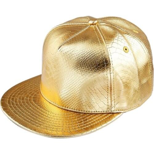 Mens Womens Faux Leather Gold Silver Baseball Cap Unisex Trucker Cap Golf Navy Newsboy caps/hats