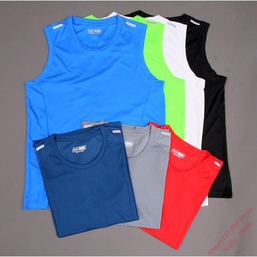 Quick-Drying Short-Sleeved Clothes Mens Summer Sports Running Vest Fitness Training Marathon Racing Vest