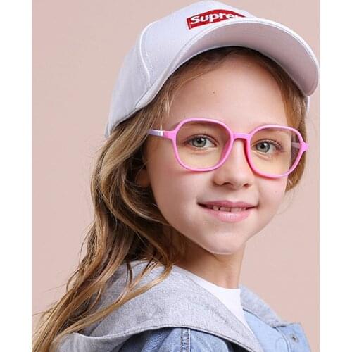 Kids Glasses Anti Blue Light Lenses Girls Flexible Optic Frame Anti Reflective Computer Eyeglasses Blue Light Blocking Glasses