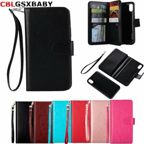 For iphone 12 11 Pro XS Max XR 6 7 8 Plus Multifunctional Flip Wallet Leather Case Cover Magnetic Detachable 2 in 1 9 Cards Slot