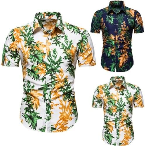 Men brand new personalized fashion business casual short sleeve printed holiday beach Hawaiian shirt men shirts street wear