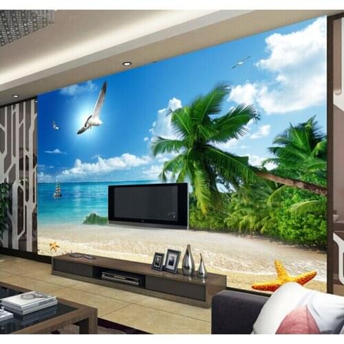 Custom photo wallpaper, blue sky and sea landscape murals for the living room bedroom TV background wall papel de parede