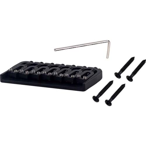 IRIN Black Metal 7 String/8 String Saddle Fixed Bridge Through Body for Electric Guitar