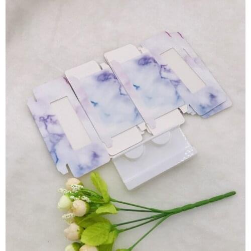 Lashes box marble box purple with white trays fit 25mm mink lashes custom private label