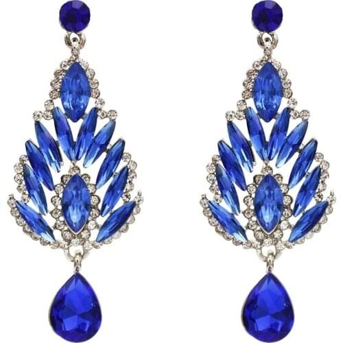 Beautiful Multiple Colors Crystal Flower Stud Earrings Rhinestone Colorful Crystal Piercing Earrings Women Christmas Party