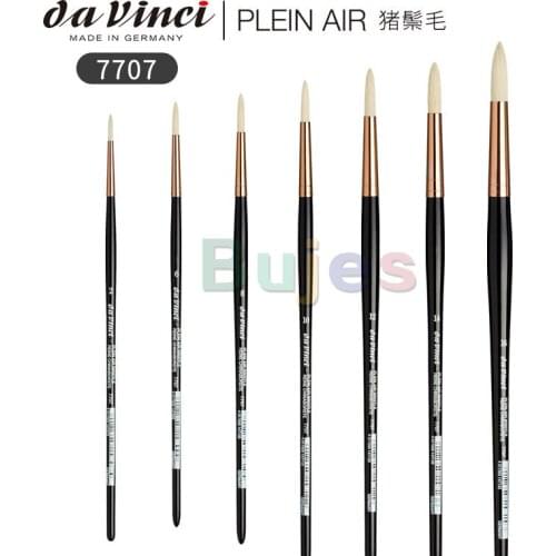 DA Vinci-PLEIN AIR Series 7707-Round-Bristle-Handle Short-Various measures, Pennello per olio e acrilico