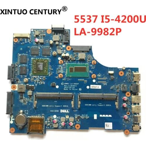 LA-9982P Laptop motherboard for Dell Inspiron 15R-5537 3537 original mainboard I5-4200U 2GB graphics card 100% Test OK