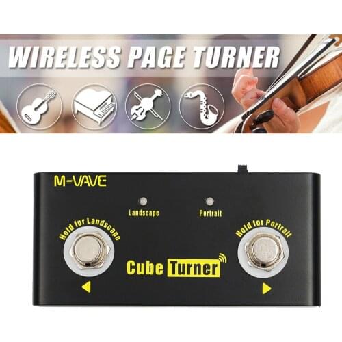 CUVAVE Cube Turner Wireless Page Turner Pedal Rechargeable Supports Looper Connection Compatible with iPad iPhone Android