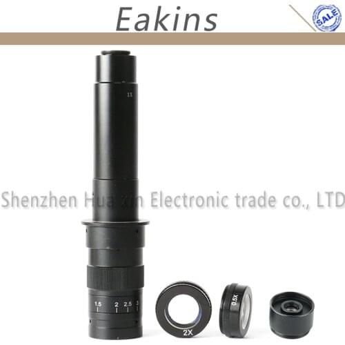 10X~300X Adjustable Magnification 25mm Zoom C-mount Lens+0.5X/2.0X Barlow Auxiliary Lens+2.5X Industry Microscope Eyepiece Lens