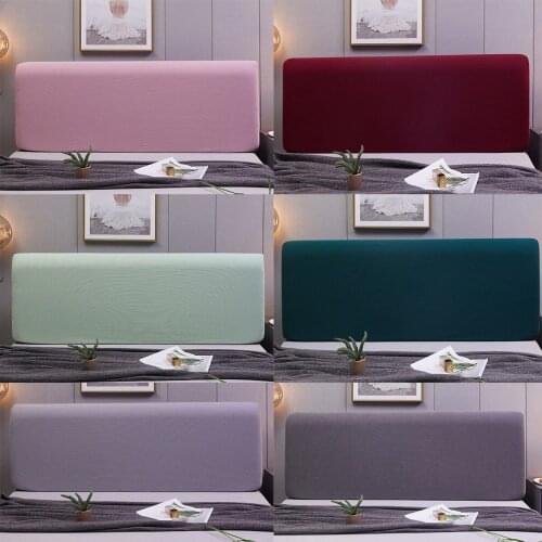 Solid Color Thicked Bed Head Back Cover Elastic All-inclusive Bedside Protector Stretch Dustproof Headboard Cover For Hotel Home