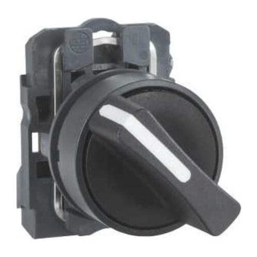 XB5AD21C XB5AD21 = ZB5AZ101C + ZB5AD2C Selector switch, plastic black, Ø22, 2 positions, stay put, 1 NO