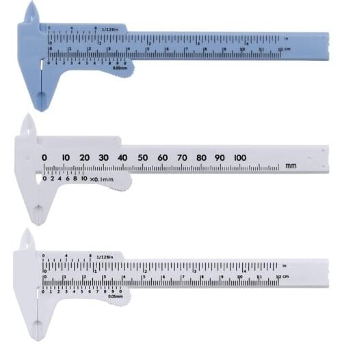 Portable 1PCS 0-100mm 120mm Mini Plastic Sliding Vernier Caliper Gauge Measure Tool Rule Digital Caliper Student ruler