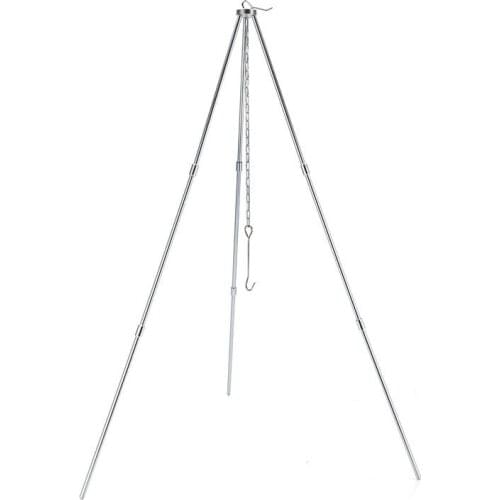 Portable Outdoor Camping Tripod Campfire Cookware Triangle Support For Hanging Pot