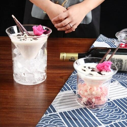 New Supply Transparent Triangle Bowl Artistic Conception Dish Glass Bowl Hotel Ice Cream Cup Bowl Set Hotel Supplies