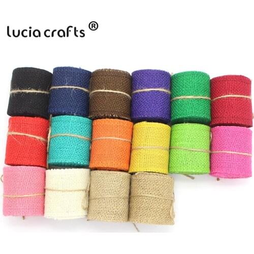 SALE 2y/lot 6cm Multi colors Jute Burlap Lace Trims Ribbons DIY Wedding Event Party Cake Packaging Supplies V0502