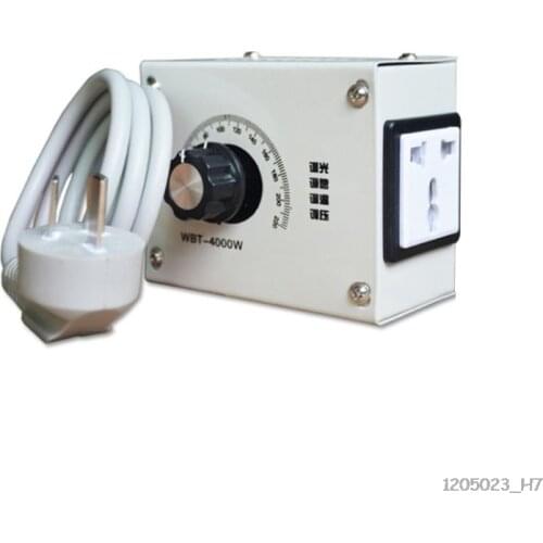 WBT-4000W 220V Controllable Variable Voltage Regulator Light Brightness Temperature Adjustment Fan Speed Motor Electric Dimmer