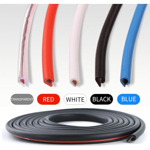 5M Car Door Edge Rubber Scratch Protector Strips Car Styling Mouldings Protection Side Doors Moldings Adhesive Scratch Protector