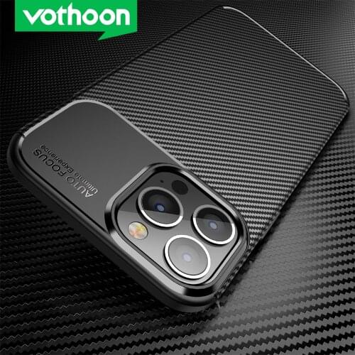 Vothoon Luxury Fiber Silicone Phone Case For iphone 13 Pro Max 12 Mini 11 Pro XS Xr 7 8 6s Plus Soft Shockproof Back Cover Case
