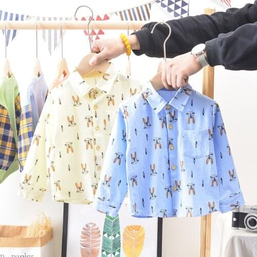 2020 New Kids Shirts Boys Giels Cotton Long Sleeve Shirts Kids Spring Autumn Children Clothes Casual Cotton Shirts Tops