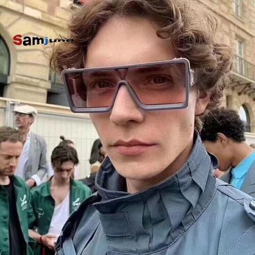 Samjune Square Sunglasses Men Gradient Mirror Driving Eyewear Brand Designer Luxury Women Glasses Transparent UV400 oculos