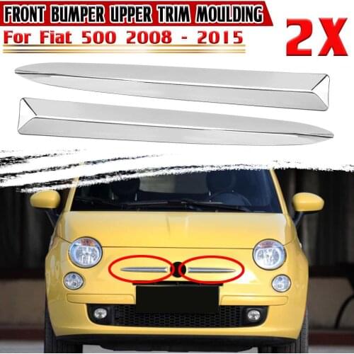 Chrome Silver Car Front Bumper Upper Trim Moulding For Fiat 500 2008-2015 735455041 Front Bumper Trim Cover Chromium Styling
